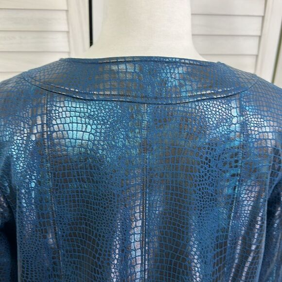 Susan Graver Jacket Size Large Embossed Faux Croc NWOT - Picture 9 of 12